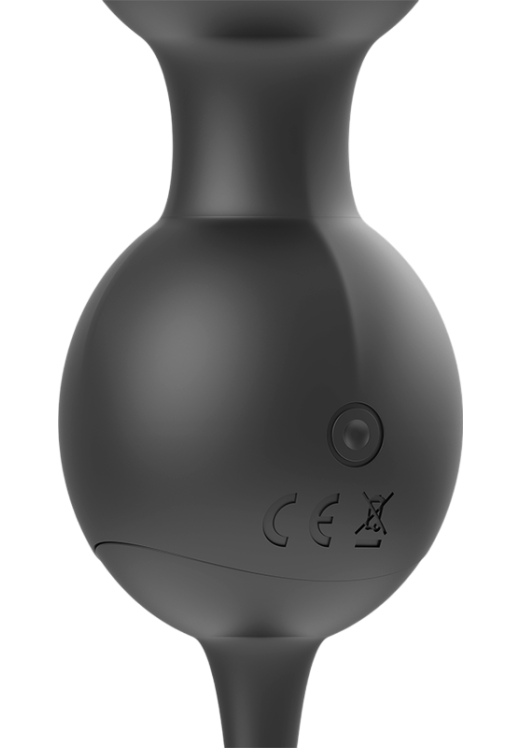 Kegel μπάλες από σιλικόνη σε μαύρο χρώμα, μήκους 9,5 εκ. και μέγιστης διαμέτρου 3,5 εκ. με τηλεχειριζόμενο χειρισμό