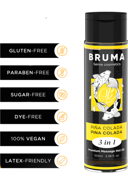 Λάδι μασάζ με γεύση pina colada σε συσκευασία 100 ml