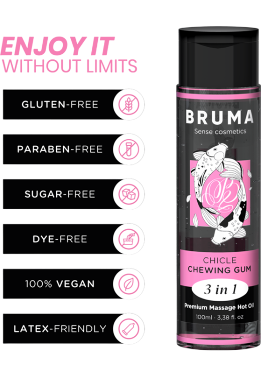 Λάδι μασάζ με γεύση τσιχλόφουσκα σε συσκευασία 100  ml