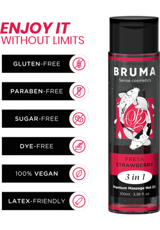 Λάδι μασάζ με γεύση φράουλα σε συσκευασία 100  ml