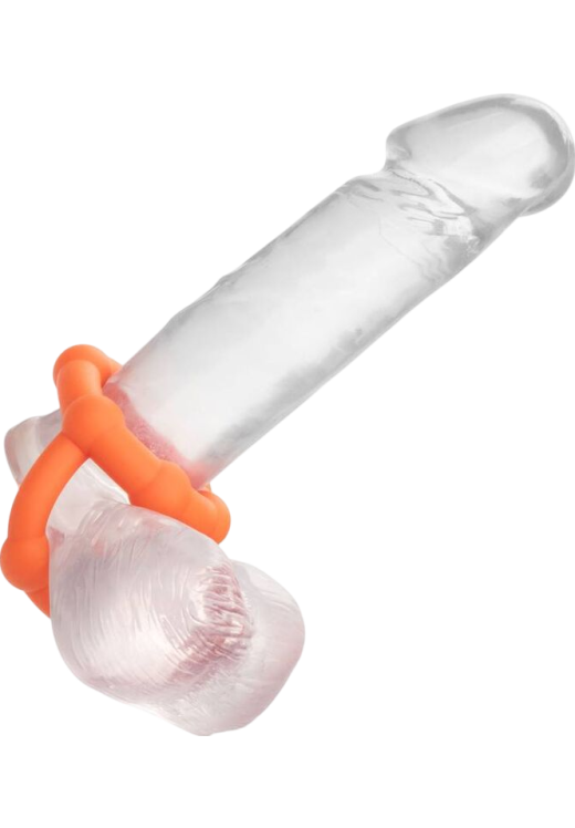 Διπλό δαχτυλίδι πέους από σιλικόνη σε πορτοκαλί χρώμα