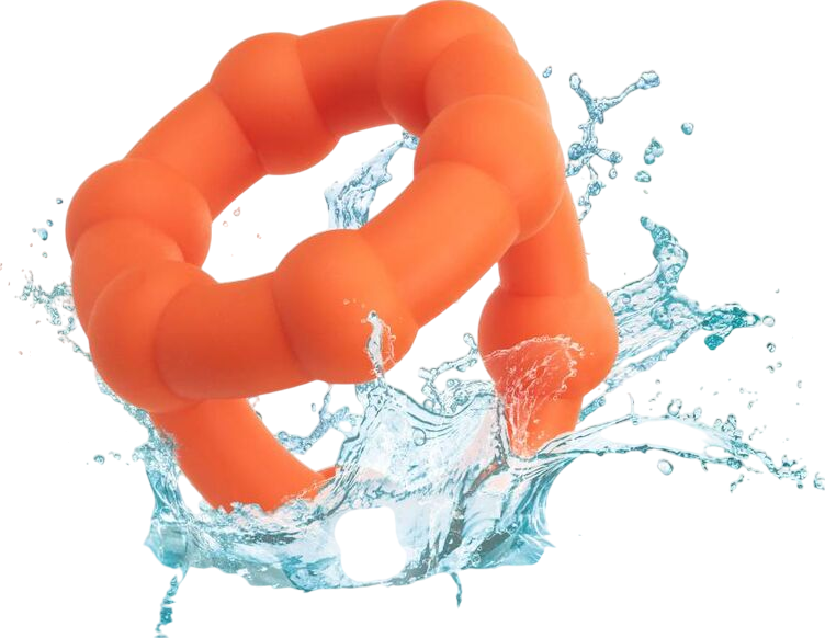 Διπλό δαχτυλίδι πέους από σιλικόνη σε πορτοκαλί χρώμα