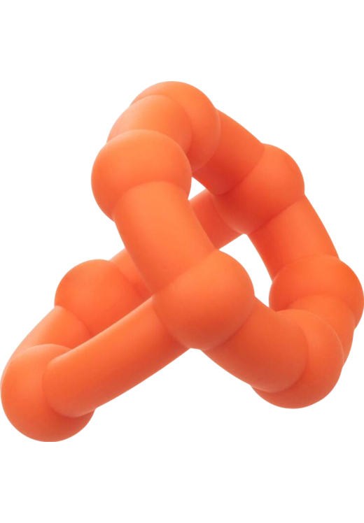 Διπλό δαχτυλίδι πέους από σιλικόνη σε πορτοκαλί χρώμα