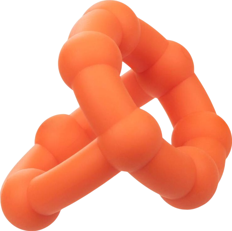 Διπλό δαχτυλίδι πέους από σιλικόνη σε πορτοκαλί χρώμα