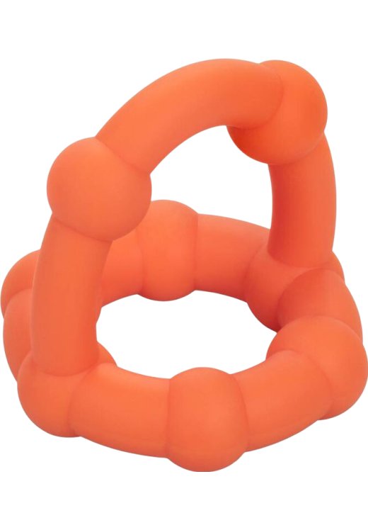 Διπλό δαχτυλίδι πέους από σιλικόνη σε πορτοκαλί χρώμα