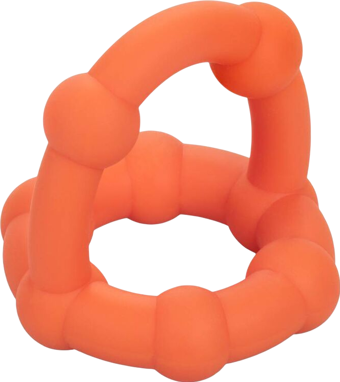 Διπλό δαχτυλίδι πέους από σιλικόνη σε πορτοκαλί χρώμα