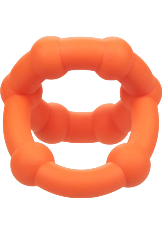 Διπλό δαχτυλίδι πέους από σιλικόνη σε πορτοκαλί χρώμα