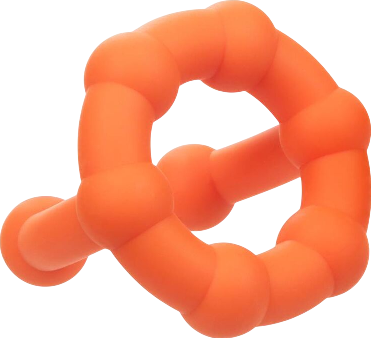 Διπλό δαχτυλίδι πέους από σιλικόνη σε πορτοκαλί χρώμα