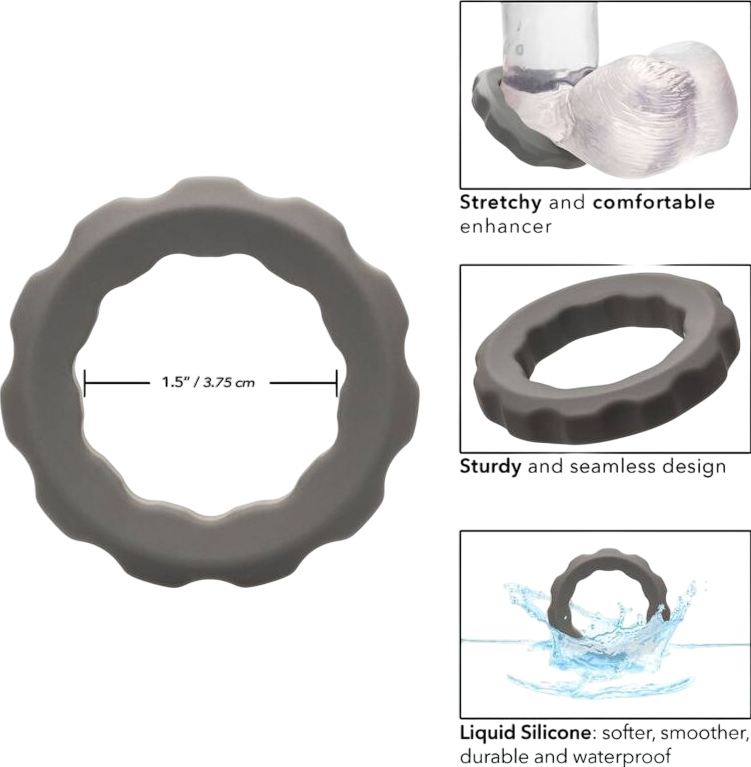 Δαχτυλίδι πέους από σιλικόνη σε γκρι χρώμα