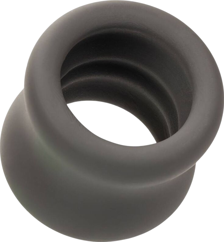 Δονούμενο δαχτυλίδι πέους από σιλικόνη σε μαύρο χρώμα, μέγιστης διαμέτρου 3,75 εκ.