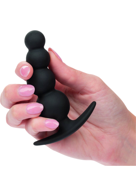 Πρωκτική σφήνα από σιλικόνη σε μαύρο χρώμα, μήκους 9 εκ. και μέγιστης διαμέτρου 3,25 εκ.