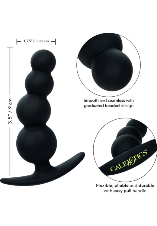 Πρωκτική σφήνα από σιλικόνη σε μαύρο χρώμα, μήκους 9 εκ. και μέγιστης διαμέτρου 3,25 εκ.