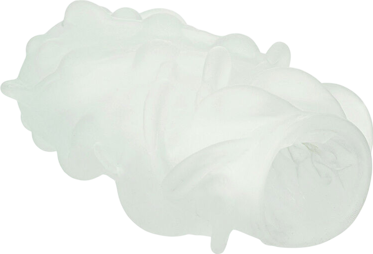 Αυνανιστήρι σε διάφανο χρώμα, μήκους 11,5 εκ. και μέγιστης διαμέτρου 5,75 εκ.