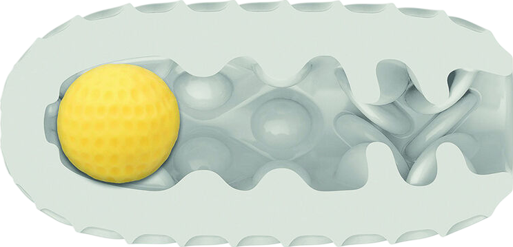 Αυνανιστήρι σε διάφανο χρώμα, μήκους 11,5 εκ. και μέγιστης διαμέτρου 5,75 εκ.