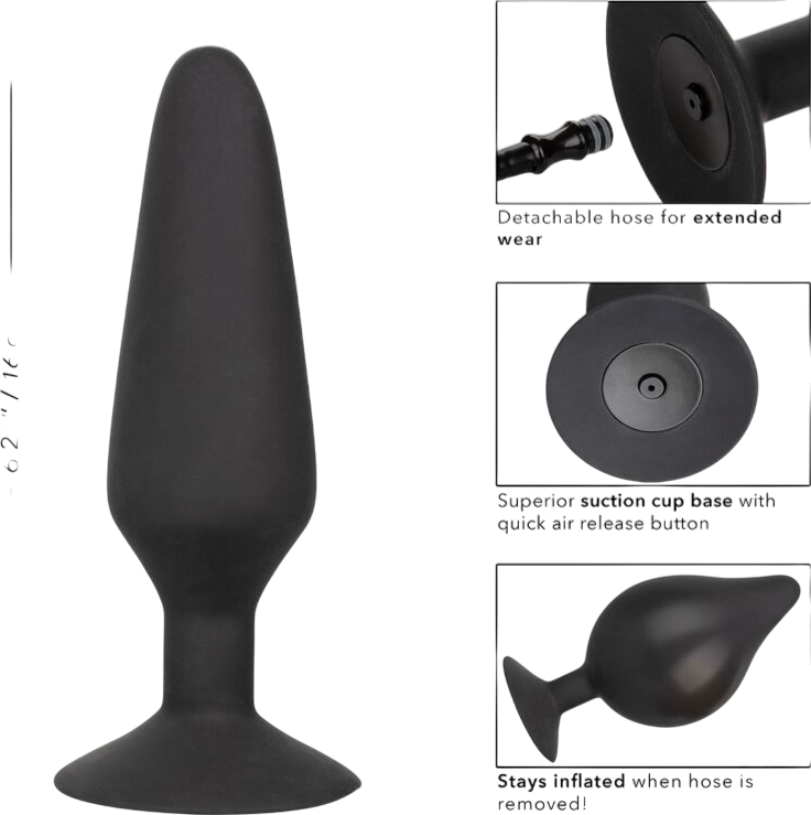 Πρωκτική σφήνα από σιλικόνη σε μαύρο χρώμα, μήκους 16 εκ. και μέγιστης διαμέτρου 4,5 εκ.