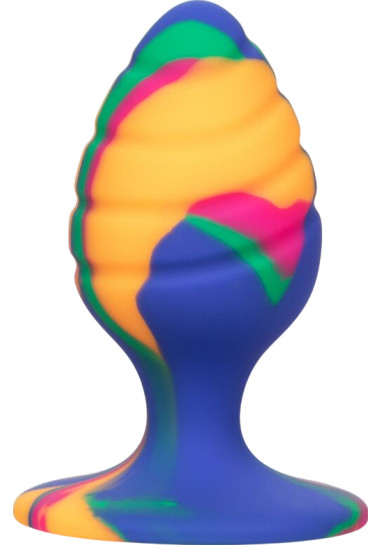 California Exotics Cheeky Medium Swirl Anal Plug 7,5 cm Πρωκτική σφήνα από σιλικόνη, μήκους 7,5 εκ. και μέγιστης διαμέτρου 3,2 εκ.