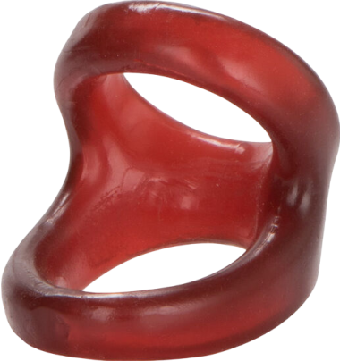 Διπλό δαχτυλίδι πέους από tpr σε κόκκινο χρώμα