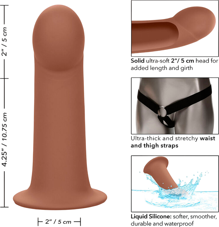 Ζώνη στραπόν από σιλικόνη σε καφέ χρώμα, μήκους 16 εκ. και μέγιστης διαμέτρου 7,5 εκ.