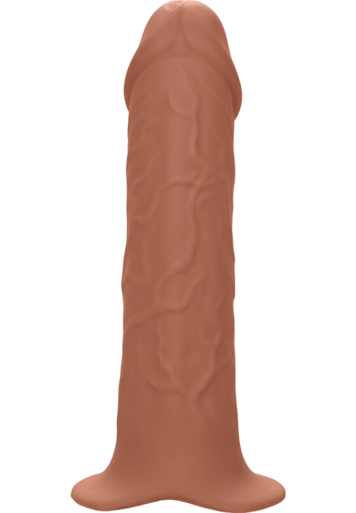 Ζώνη στραπόν από σιλικόνη σε καφέ χρώμα, μήκους 17,25 εκ. και μέγιστης διαμέτρου 7,5 εκ.