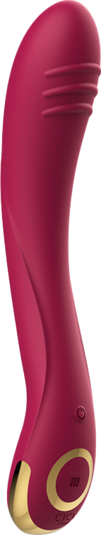 Δονητής σημείου g από σιλικόνη σε μπορντό χρώμα, μήκους 25 εκ. και μέγιστης διαμέτρου 3,5 εκ.