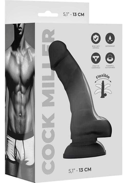 Ομοίωμα πέους από σιλικόνη σε μαύρο χρώμα, μήκους 13 εκ. και μέγιστης διαμέτρου 3 εκ.