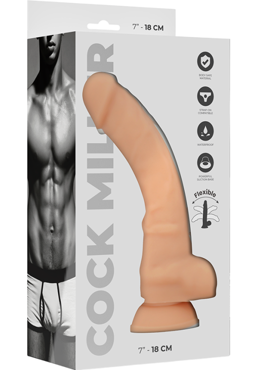 Ομοίωμα πέους από σιλικόνη σε φυσικό χρώμα, μήκους 18 εκ. και μέγιστης διαμέτρου 3,4 εκ.