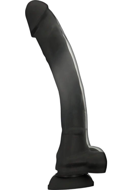 Xl ομοίωμα πέους από σιλικόνη σε μαύρο χρώμα, μήκους 24 εκ. και μέγιστης διαμέτρου 4,1 εκ.