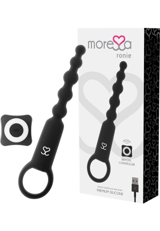 Πρωκτικός δονητής από σιλικόνη σε μαύρο χρώμα, μήκους 24 εκ. με τηλεχειριζόμενο χειρισμό