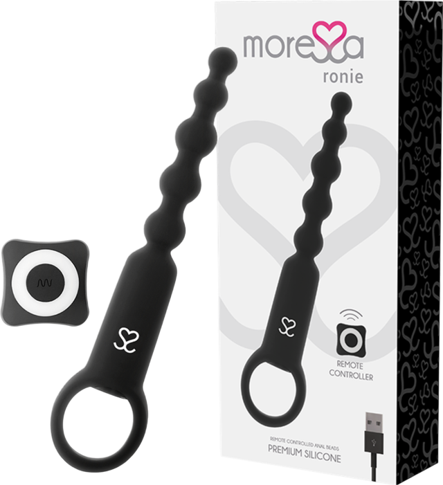 Πρωκτικός δονητής από σιλικόνη σε μαύρο χρώμα, μήκους 24 εκ. με τηλεχειριζόμενο χειρισμό