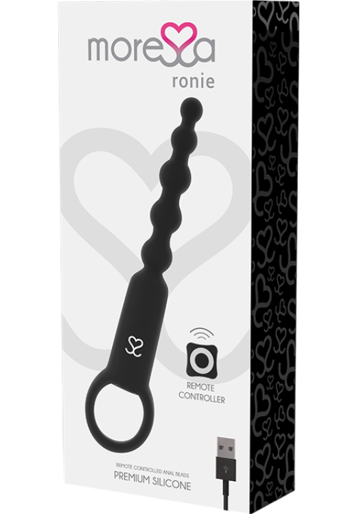 Πρωκτικός δονητής από σιλικόνη σε μαύρο χρώμα, μήκους 24 εκ. με τηλεχειριζόμενο χειρισμό