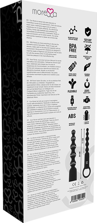 Πρωκτικός δονητής από σιλικόνη σε μαύρο χρώμα, μήκους 24 εκ. με τηλεχειριζόμενο χειρισμό