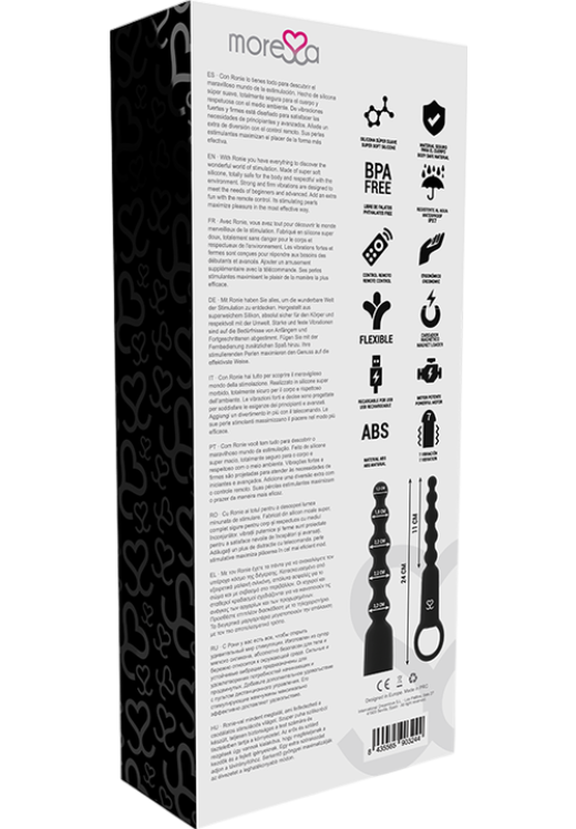 Πρωκτικός δονητής από σιλικόνη σε μαύρο χρώμα, μήκους 24 εκ. με τηλεχειριζόμενο χειρισμό