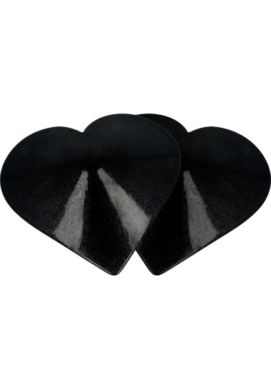 Coquette Chic Desire Nipple Covers Hearts Μεταλλικά καλύμματα θηλών σε μαύρο χρώμα