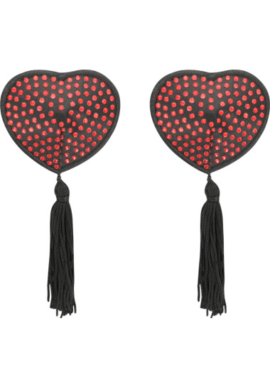 Coquette Chic Desire Nipple Covers Heart Καλύμματα θηλών από pvc σε κόκκινο χρώμα