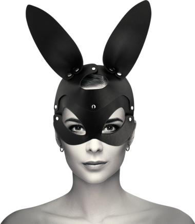 Μάσκα προσώπου από δερματίνη σε μαύρο χρώμα