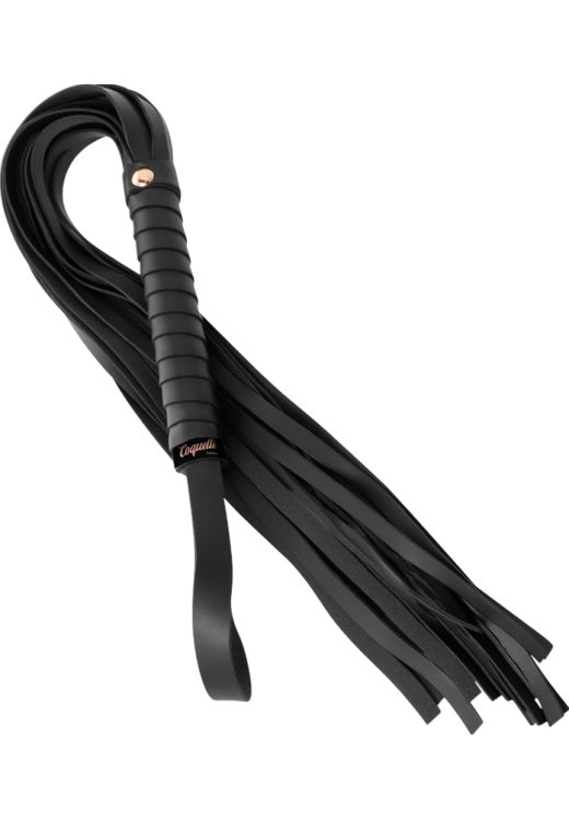 Μαστίγιο από δερματίνη σε μαύρο χρώμα