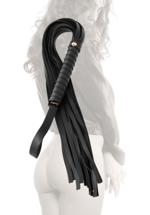 Μαστίγιο από δερματίνη σε μαύρο χρώμα