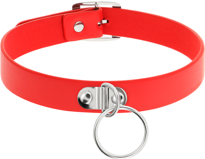 Κολάρο από δερματίνη σε κόκκινο χρώμα