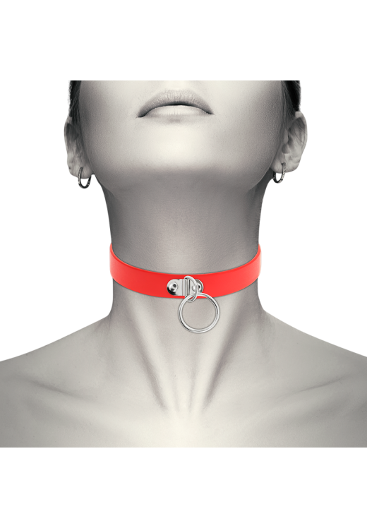 Κολάρο από δερματίνη σε κόκκινο χρώμα