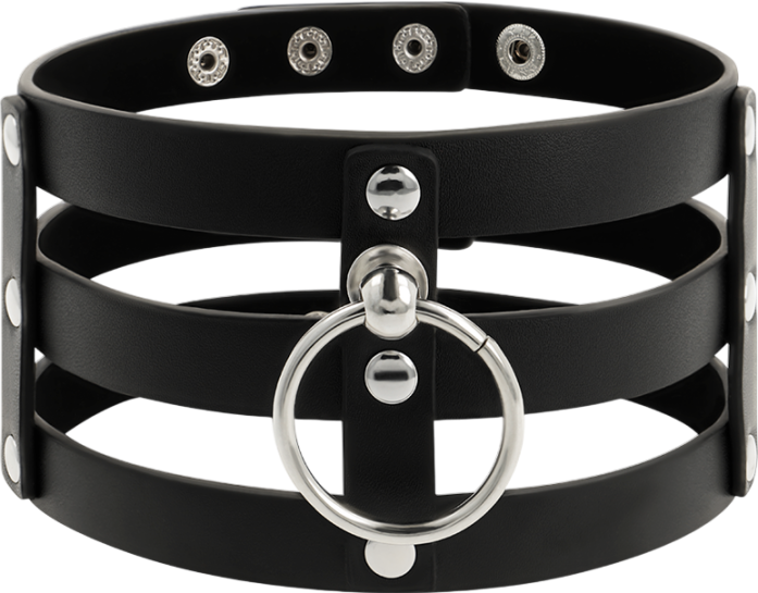 Κολάρο από δερματίνη σε μαύρο χρώμα