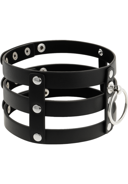 Κολάρο από δερματίνη σε μαύρο χρώμα