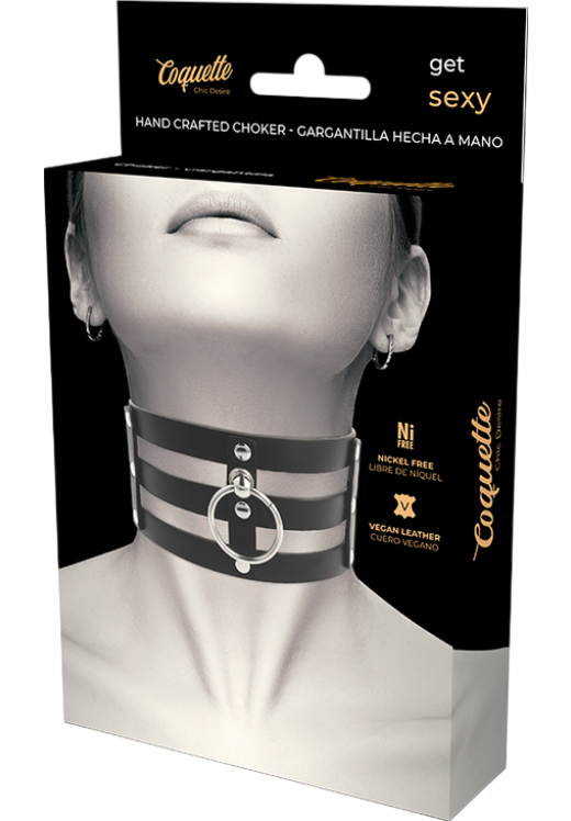 Κολάρο από δερματίνη σε μαύρο χρώμα