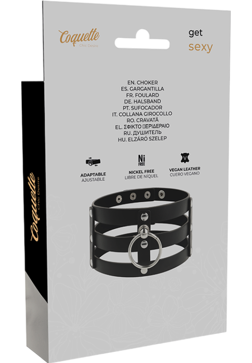 Κολάρο από δερματίνη σε μαύρο χρώμα