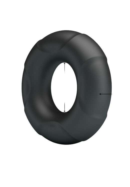 Δαχτυλίδι πέους από σιλικόνη σε μαύρο χρώμα, μήκους 6 εκ. και μέγιστης διαμέτρου 2,8 εκ. (πολύ ελαστικό)