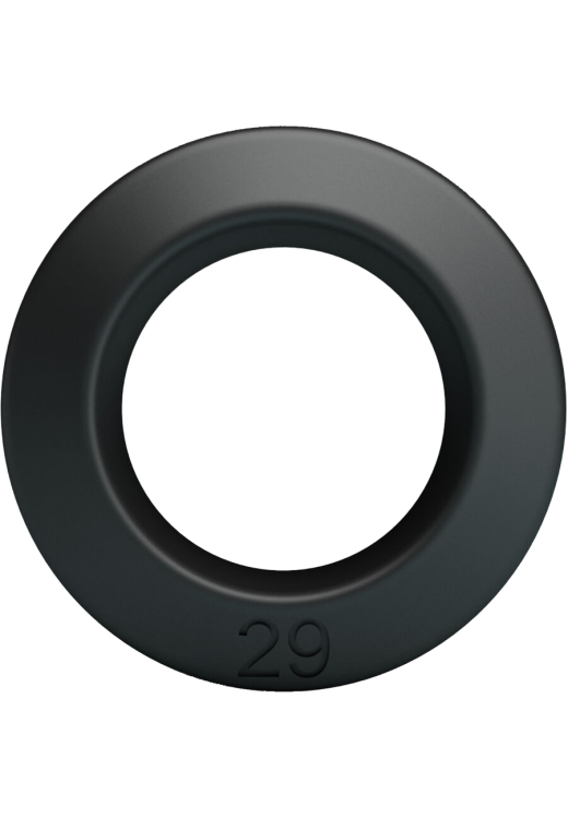 Δαχτυλίδι πέους από σιλικόνη σε μαύρο χρώμα, μήκους 5,5 εκ. και μέγιστης διαμέτρου 3,8 εκ.  (πολύ ελαστικό)