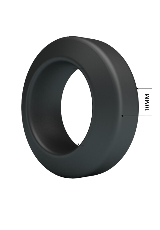 Δαχτυλίδι πέους από σιλικόνη σε μαύρο χρώμα, μήκους 5,5 εκ. και μέγιστης διαμέτρου 3,8 εκ.  (πολύ ελαστικό)