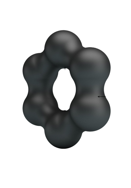 Δαχτυλίδι πέους από σιλικόνη σε μαύρο χρώμα, μήκους 6 εκ. και μέγιστης διαμέτρου 2,2 εκ (πολύ ελαστικό)