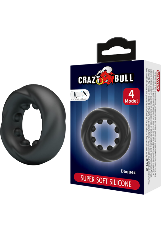 Δαχτυλίδι πέους από σιλικόνη σε μαύρο χρώμα, μήκους 5 εκ. και μέγιστης διαμέτρου 3 εκ. (πολύ ελαστικό)