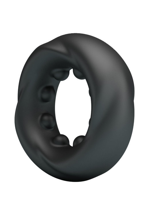 Δαχτυλίδι πέους από σιλικόνη σε μαύρο χρώμα, μήκους 5 εκ. και μέγιστης διαμέτρου 3 εκ. (πολύ ελαστικό)