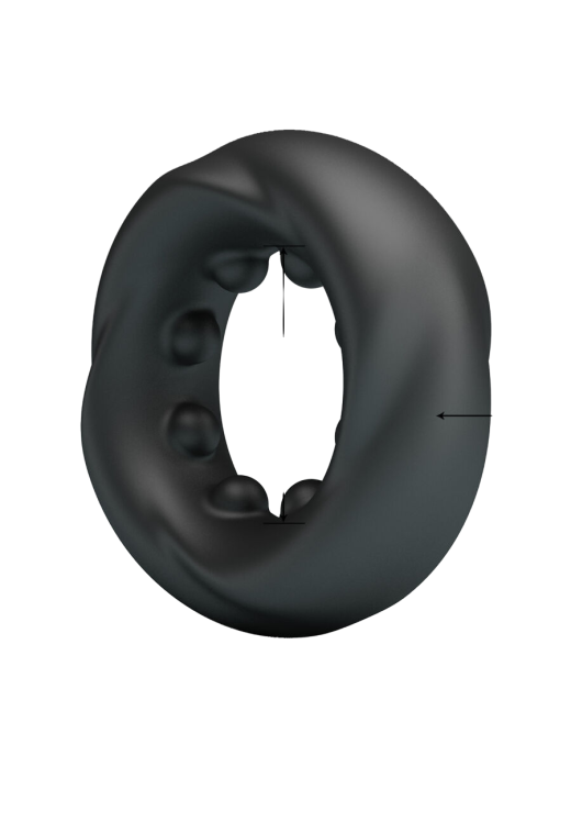 Δαχτυλίδι πέους από σιλικόνη σε μαύρο χρώμα, μήκους 5 εκ. και μέγιστης διαμέτρου 3 εκ. (πολύ ελαστικό)